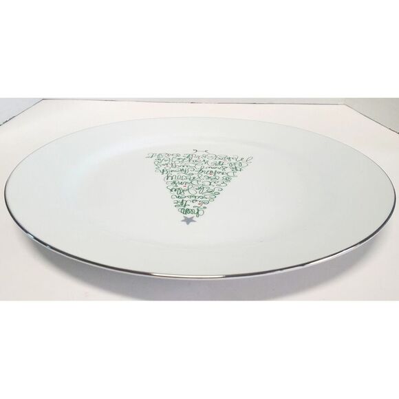 St. Nicholas Square Plate 11" Round Christmas Eat, Drink & Be Merry Holiday Tree - Picture 5 of 9